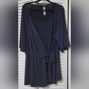 Beautiful blue tie blouse